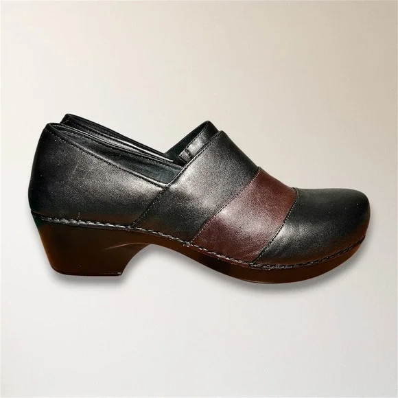 Dansko Tenley Black Brown Nappa Leather Clogs Comfort Work Nurse Shoes Womens 42 - Picture 3 of 12